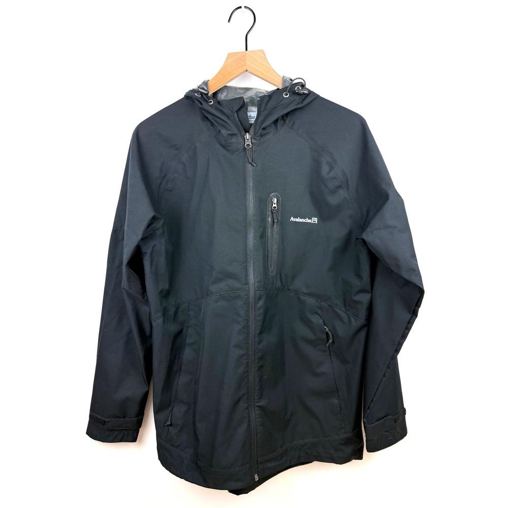 Avalanche Outdoor Supply Company Rain‎ Jacket Hooded Black Mens Size Small